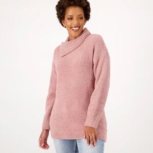 Barefoot Dreams Soft Pink Cowl Neck Sweater XL